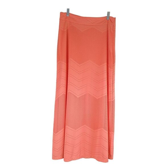 Soho Apparel A-Line Midi Skirt Women's Medium Coral Straight Basic Modes - Picture 1 of 8